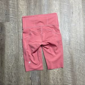 lululemon Cherry Tint High Rise Fast and Free Shorts 10" Size 4